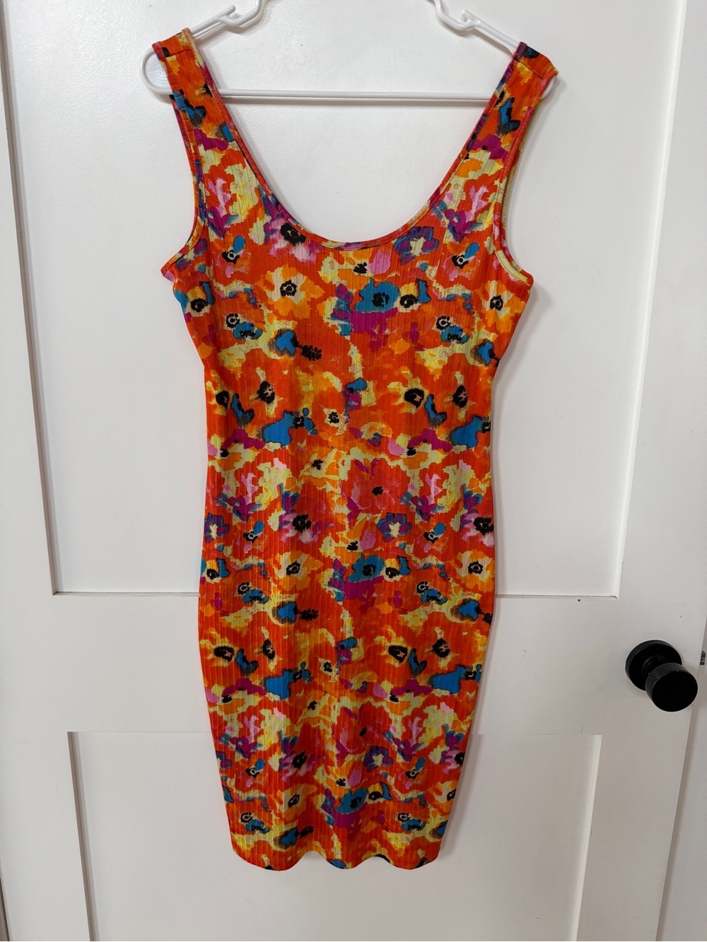 Jolie & Joy Tropical Floral Midi Cruise Beach Vacation Dress Large